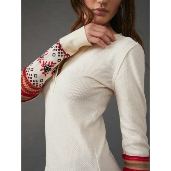 Free People NWT‎ Mikah layering Cuff Top in Cream Combo Size XS - Picture 4 of 10